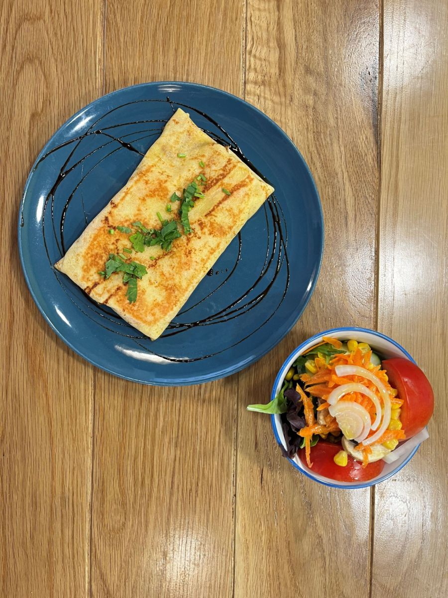 crepe de camarão no restaurante chá da barra em oeiras